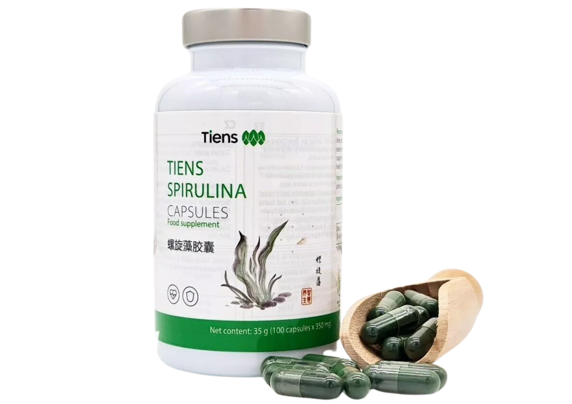 Tiens Spirulina capsules with rich source of protein, vitamin B, copper, iron