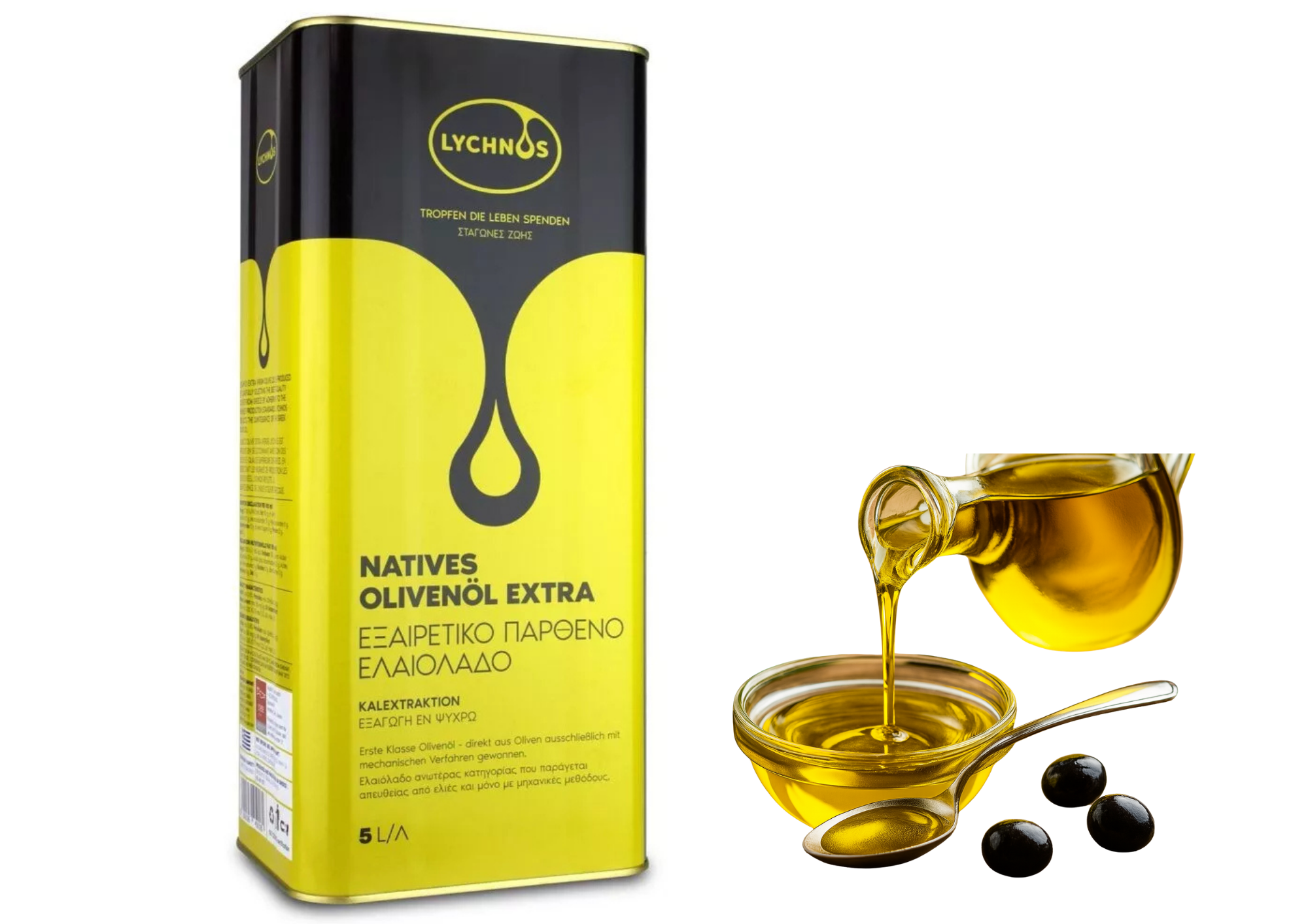 Lychnos Olivenöl Extra Nativ 5L – Kaltgepresst, Kreta, Premium Qualität
🌿🌿🌿