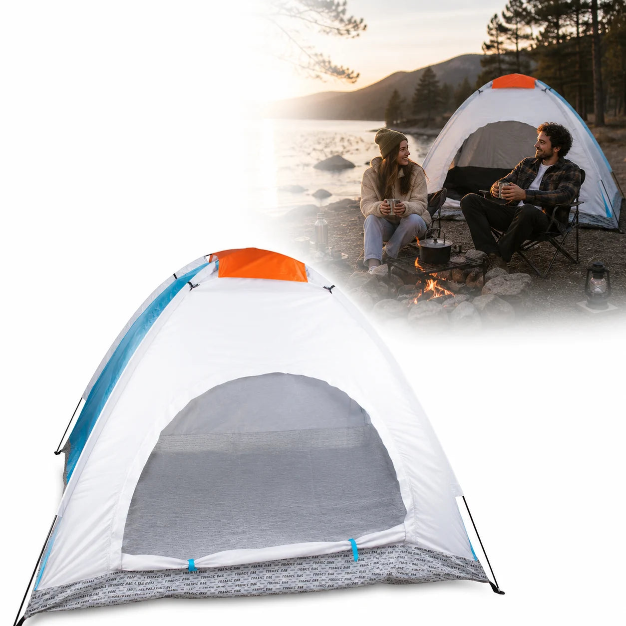 2 Personen Zelt Campingzelt mit Moskitonetz Wasserdicht Tragetasche Ou
