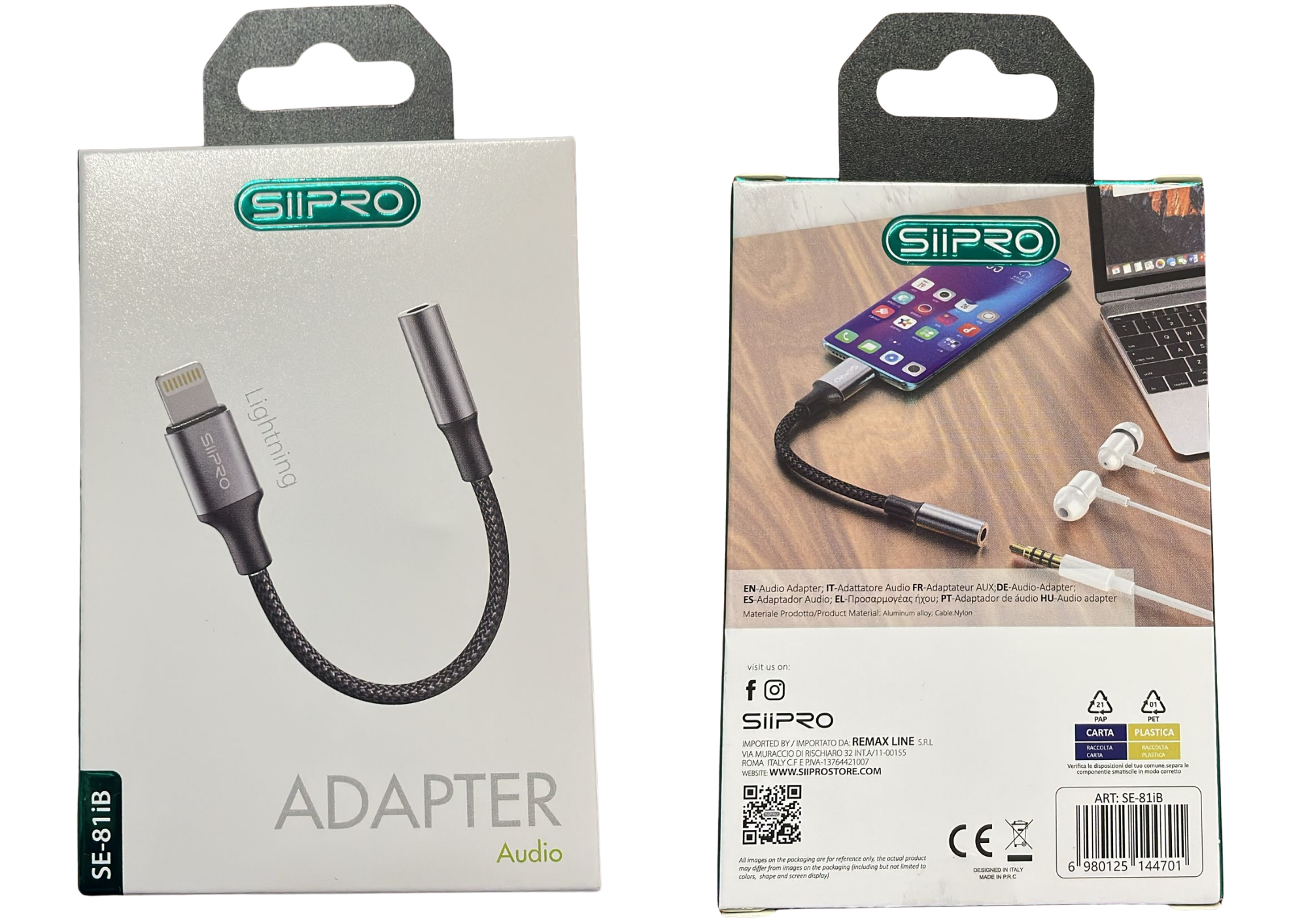 Audio Aux für iPhone Adapter auf Klinke Kabel Kopfhörer Stecker 3,5mm Aux IOS 6980125144701