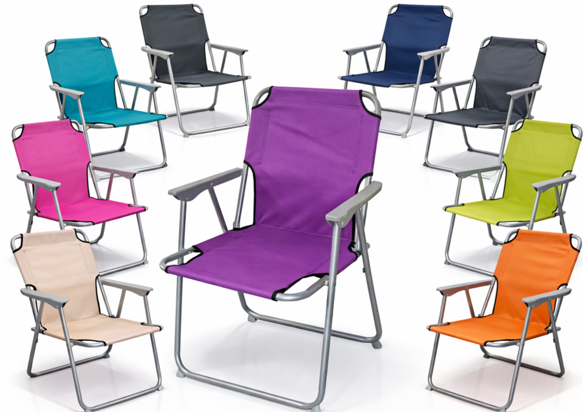 Faltbarer Klappstuhl Campingstuhl aus Oxford Stoff – Garten, Festival und Strandstuhl