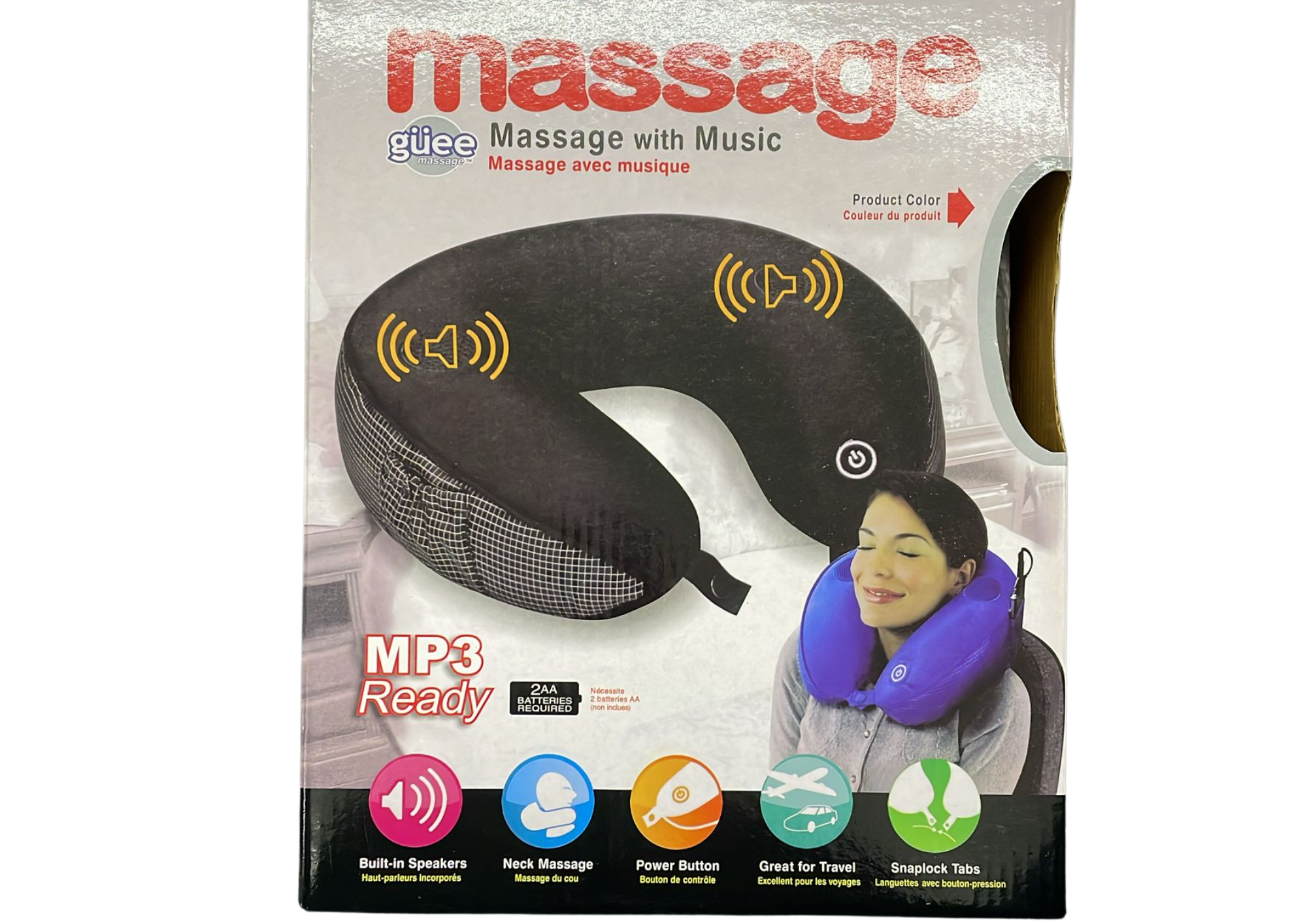 Reisekissen Nackenhörnchen mit Massage & Lautsprecher – Nackenkissen Travel