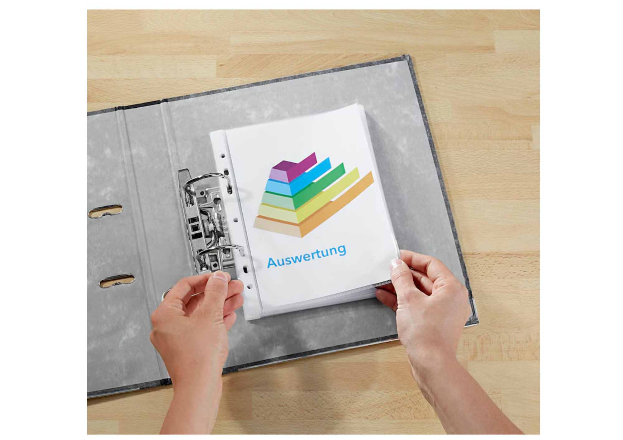 Prospekthüllen DIN A5 100 Stück – Klarsichthüllen genarbt oben offen