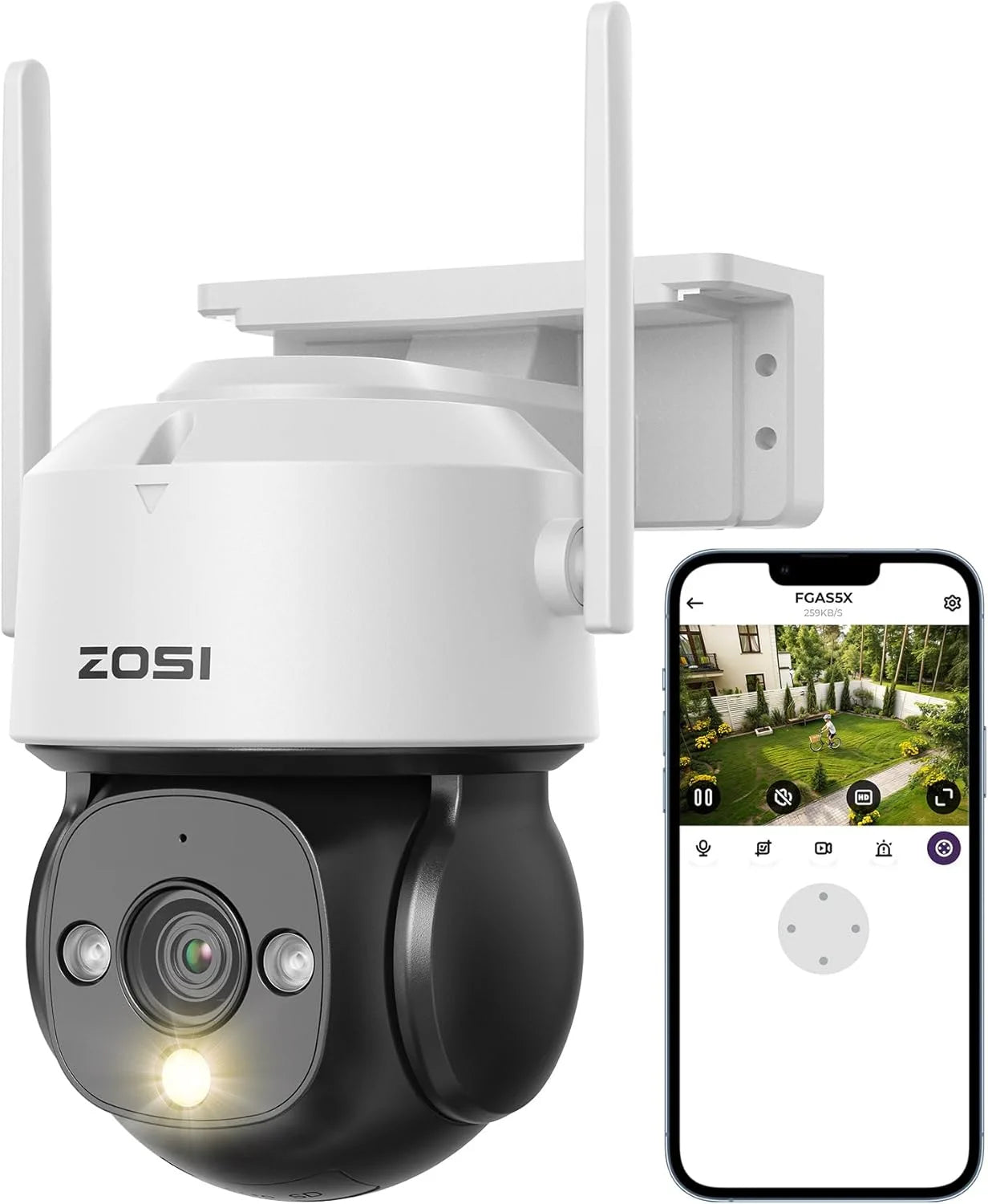 2MP WLAN Überwachungskamera für Außen – 360° Pan/Tilt, Nachtsicht, Bewegungsverfolgung & 2-Wege-Audio