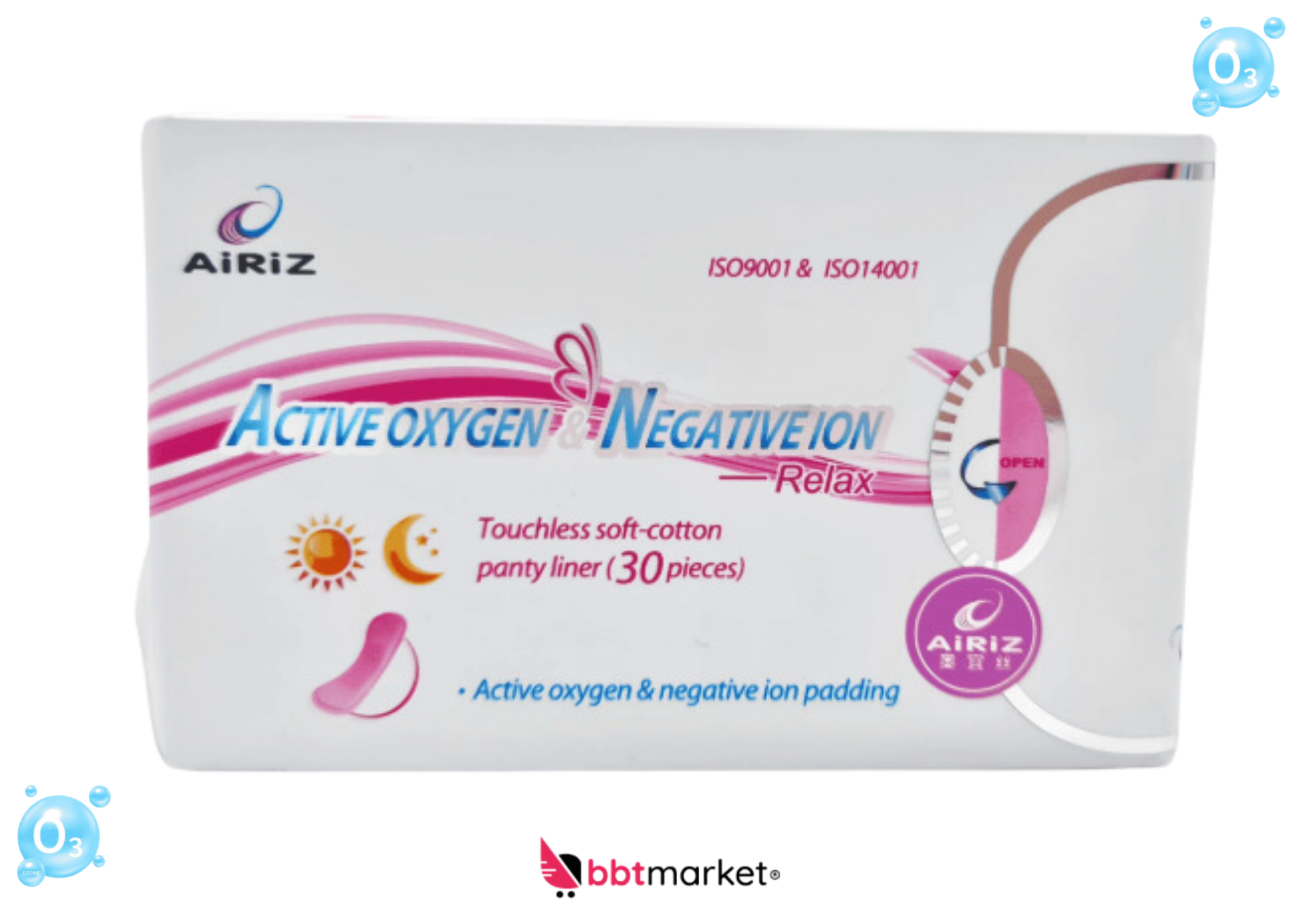 Airiz Soft Cotton Panty Eyeliner for Daily Use, 30 Pads