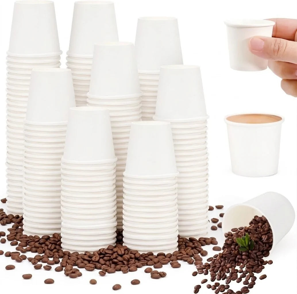 30 ml Mini Pappbecher – 50 Stück Weiß oder 300 Stück Braun – Einweg Shotbecher & Probierbecher