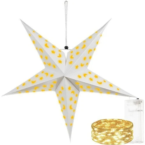 3D Weihnacht Stern LED Innen 60 cm Adventsstern Beleuchtet Timer Weihnachtsdeko