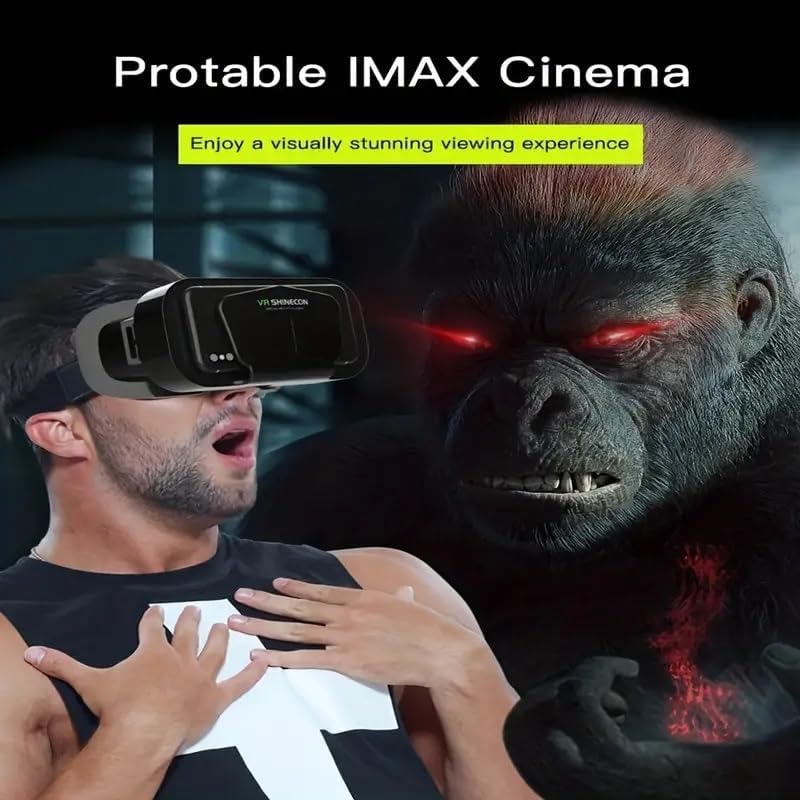 VR Brille 3D für Smartphone & PC – Leichtes VR Headset mit Linsen-/Pupillen-Distanzregler, abnehmbarem Komfortpolster, kompatibel mit Android & iOS