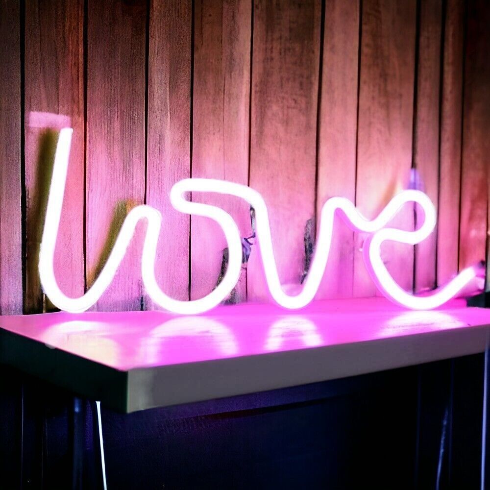 LED Neon Liebes Lampe Licht Leuchtreklame Sign Leuchtschild Bar Wandleuchte USB