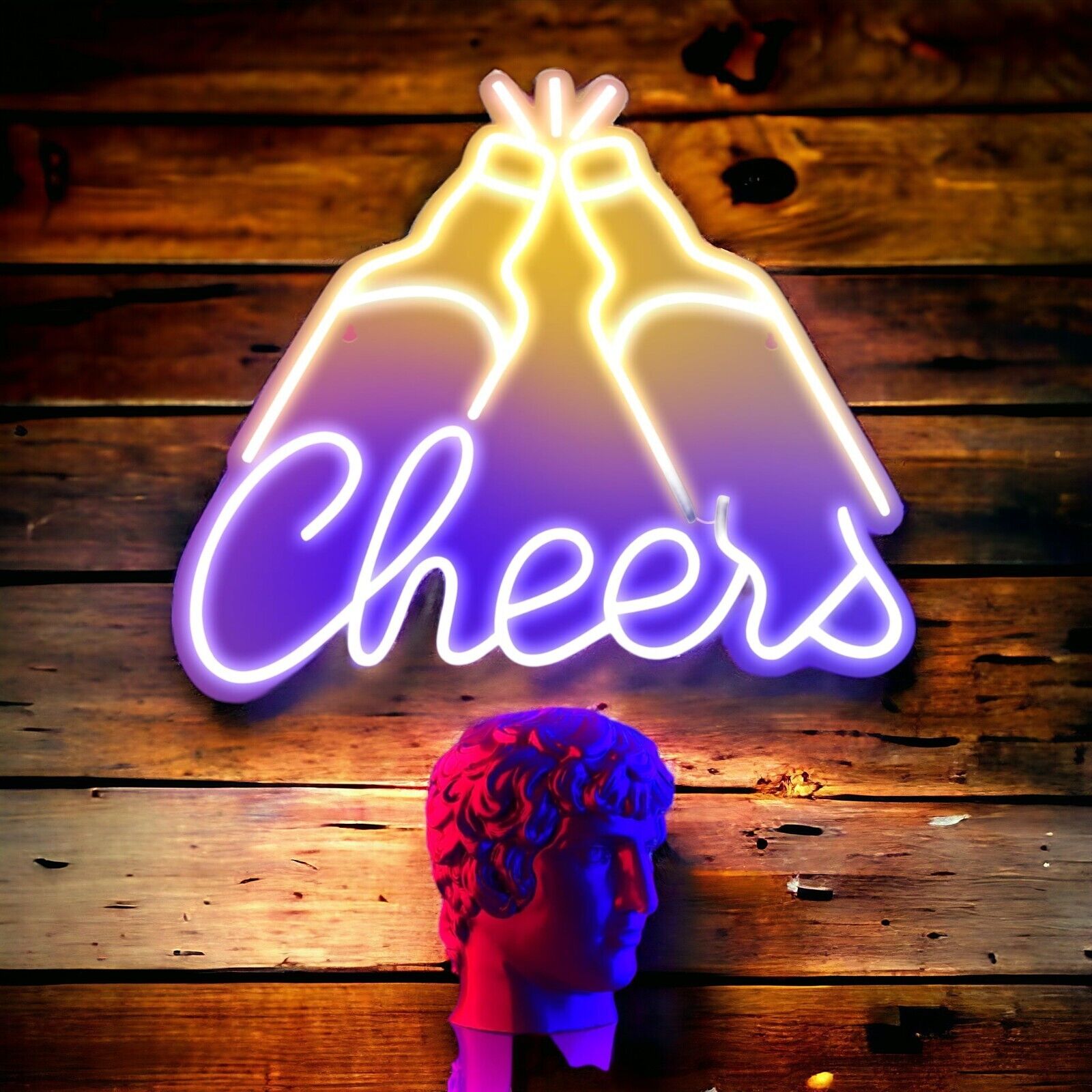 CHEERS Neonschild LED Leuchtreklame Bar Neon Sign Wanddekoration Nachtlichter