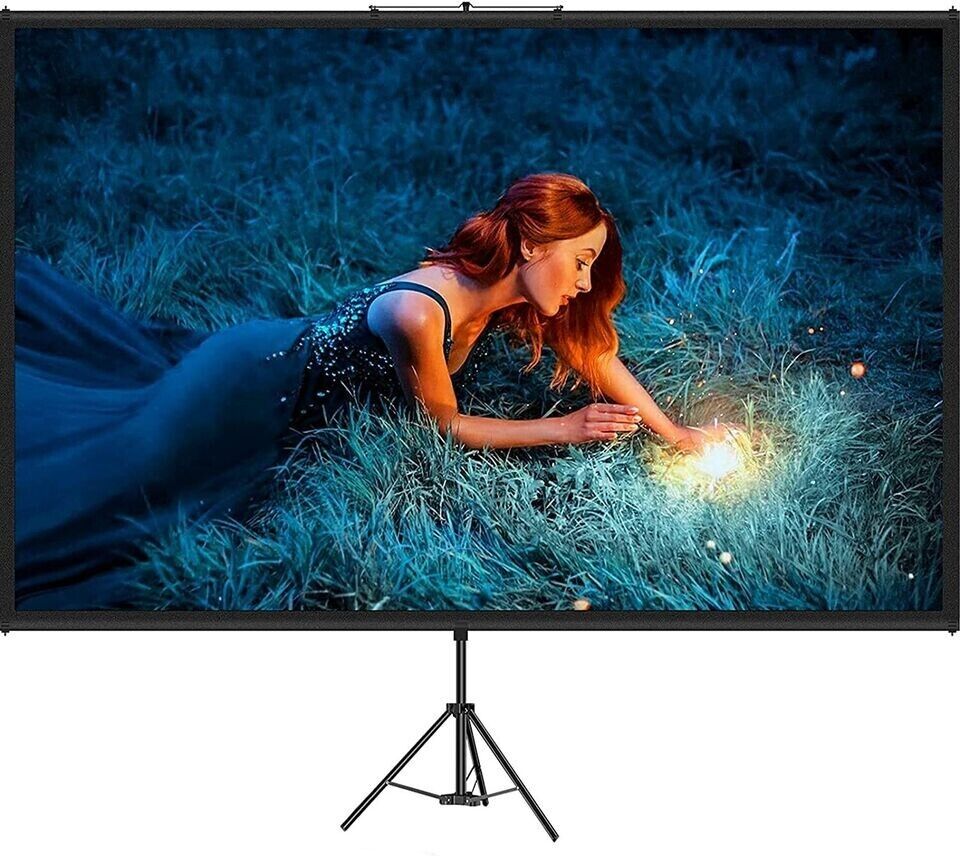 Beamer Leinwand Rolloleinwand Stativ 16:9 4K-HD Heimkino Rollo 178X100cm 80in