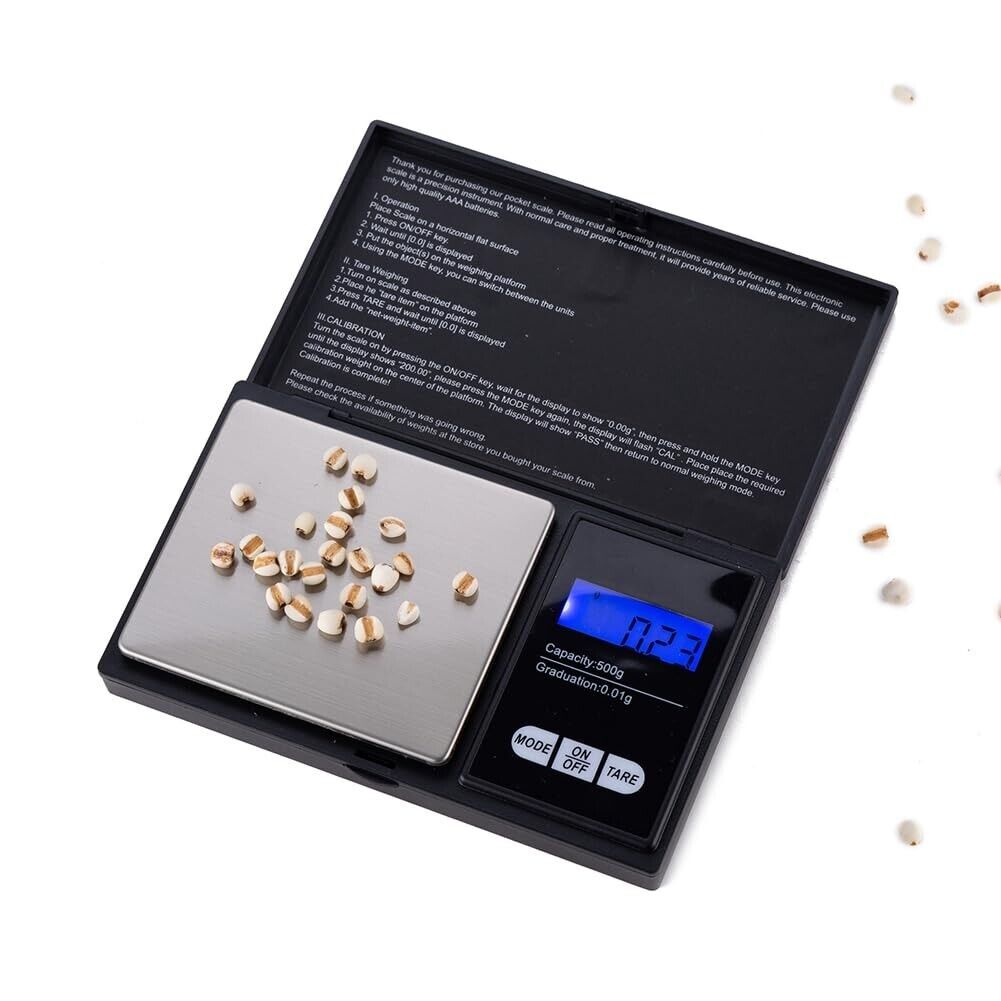 Digitale Taschenwaage 0,1g – 500g mit LCD & TARA – Präzisionswaage für Schmuck & Gold