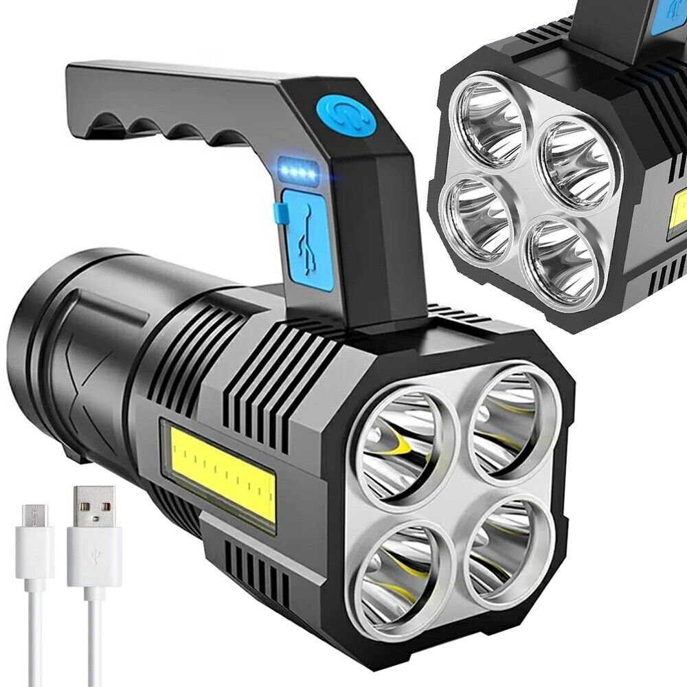 LED Handscheinwerfer Camping USB Taschenlampe military searchlight 2 in 1