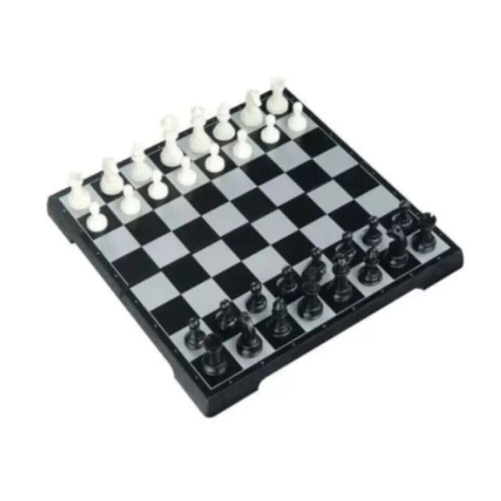 Mini Schach Spiel to go 13x13 cm – Magnetisches Faltbares Schachbrett mit Dame All10