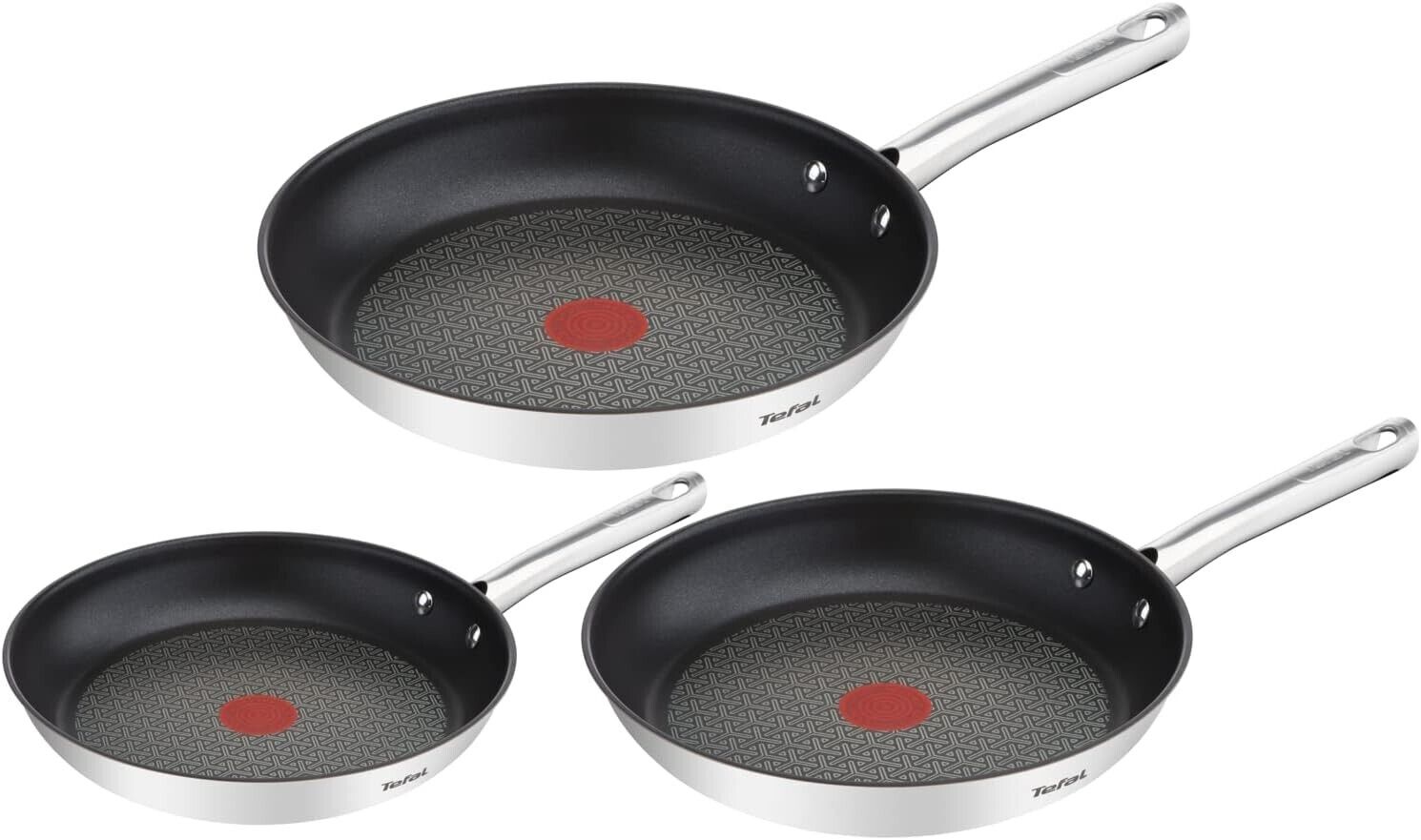 Tefal Duetto Pfannen-Set 3-tlg 20/24/28cm Induktion Antihaft Thermo-Signal