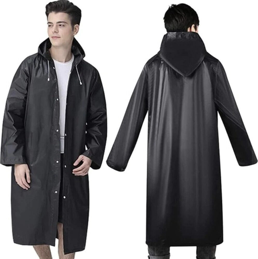 Unisex Regenmantel Wasserfest mit Kapuze Regenjacke Universal Top Lang Mantel