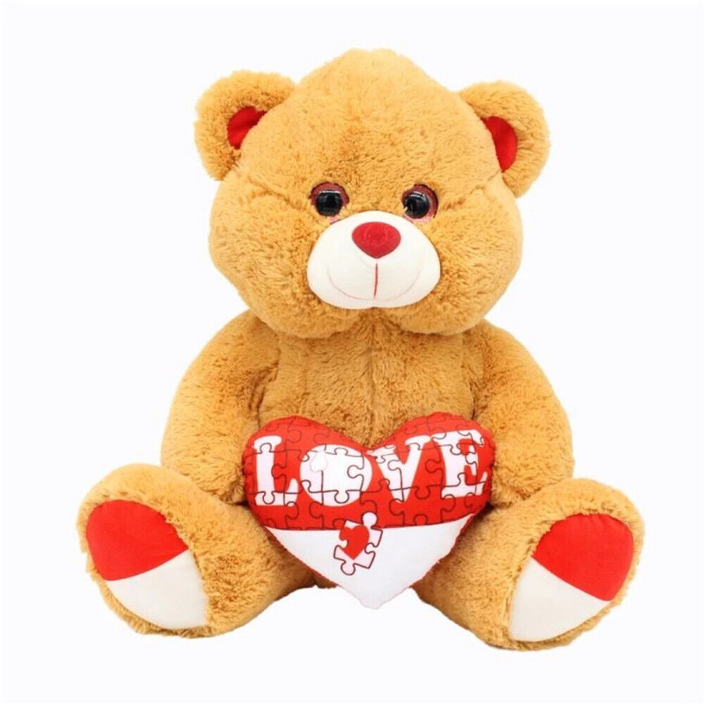 Teddybär 28cm + love Plüsch Herz Rot Kuscheltier Plüschtier Partner Geschenk 💖