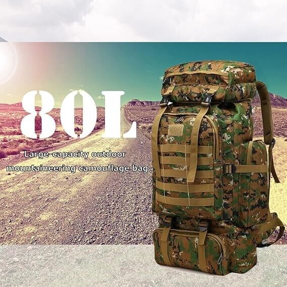 80L Rucksack Wasserdicht Wanderrucksack Trekking Outdoor Reiserucksack Groß