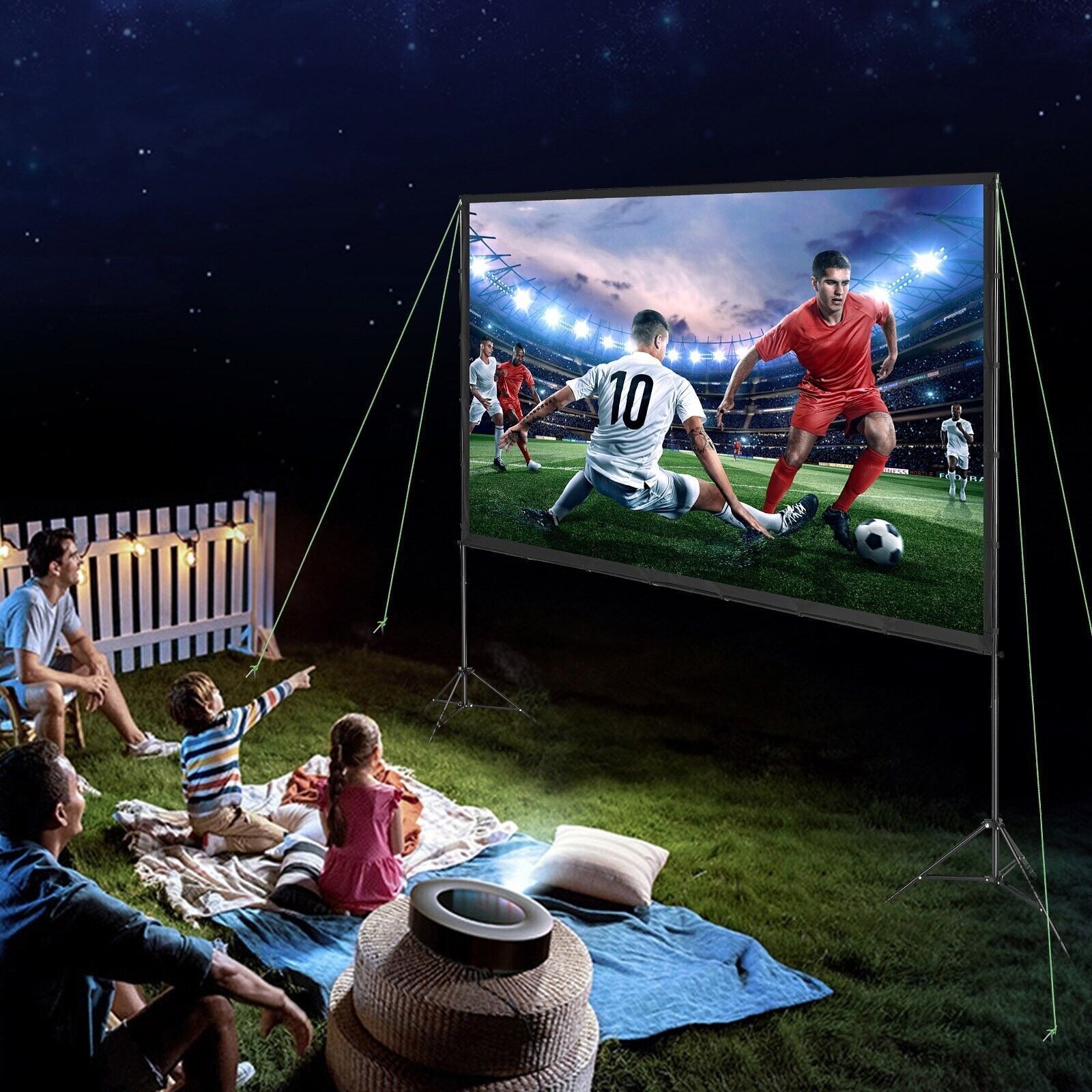 Projektor Leinwand 120 Zoll 16:9 HD – Faltbar & Tragbar für Heimkino und Outdoor