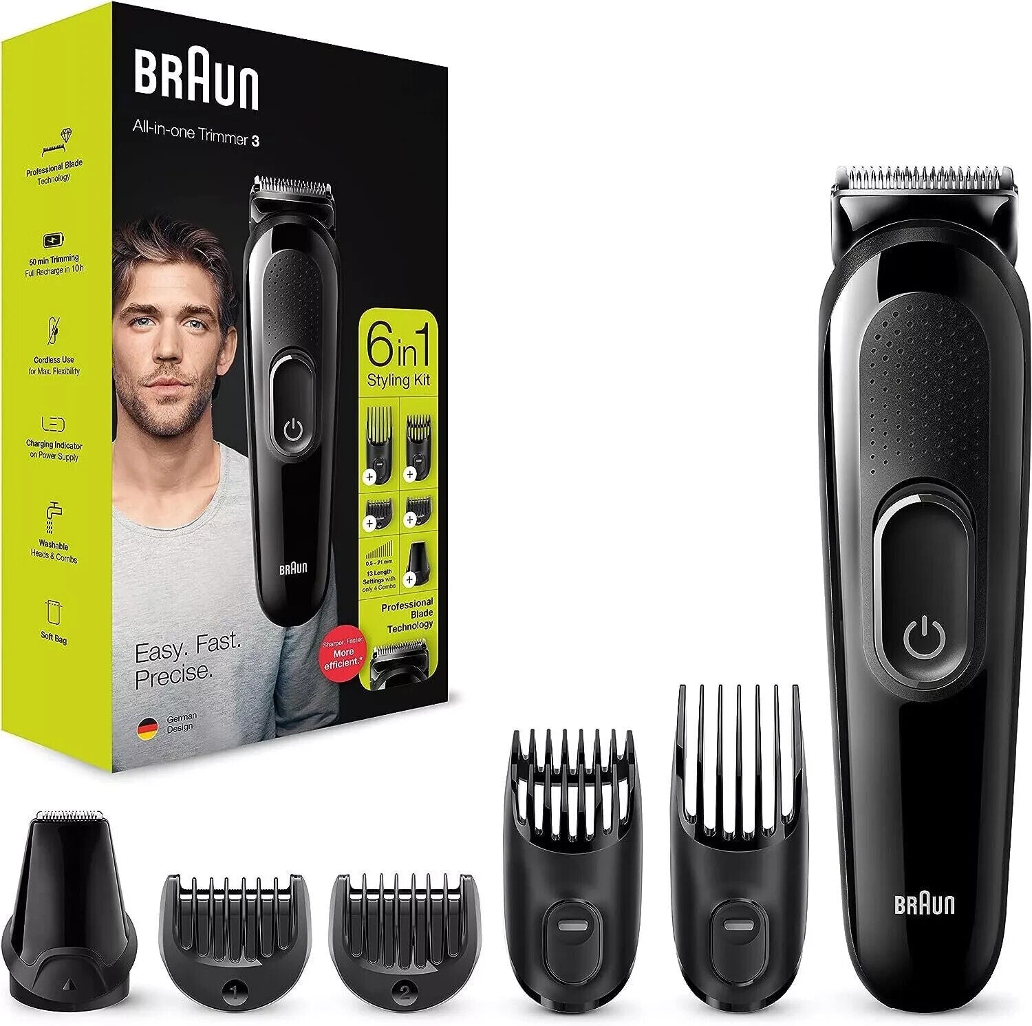 Braun MGK3225 All-In-One Trimmer Multigroomer 6-in-1 Styling-Kit