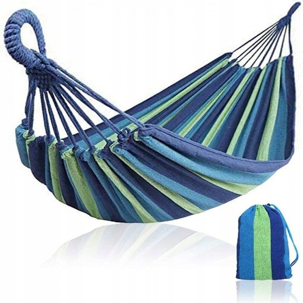 Hängematte 250x80cm groß Hängeliege Baumwolle 1 Personen XXL Doppelhängematte