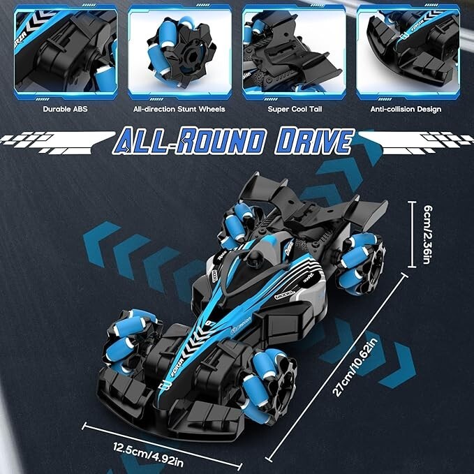 RC Drift Stuntauto mit Licht, Musik, Spray, 4WD, 2 Akkus, Geschenk  🚗🚗🚗🚗🚗🚗