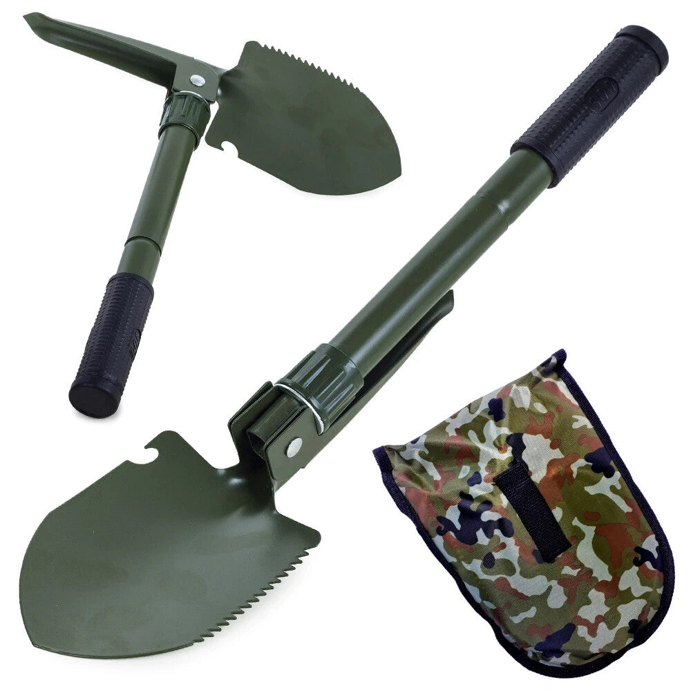 Klappspaten Multifunktional mit Tasche – Hacke Säge Pickel Camping Spaten 🔧⛺