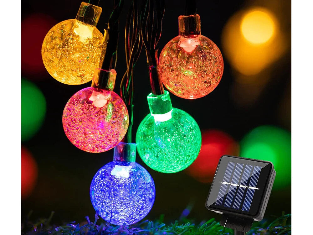 Solar LED Lichterkette Garten 20 LEDs Mehrfarbig Wasserdicht 4,5m mit Solarpanel