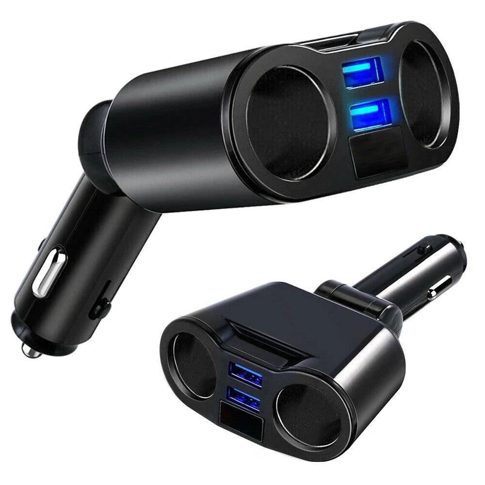 KFZ Verteiler 2x USB Ladegerät 12V/24V 100W mit Voltmeter & Display