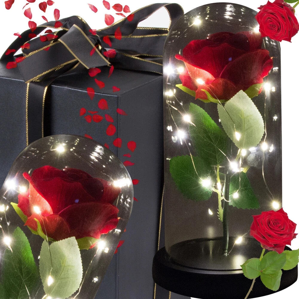 Romantische LED Rose im Glas Geschenkidee Geburtstag Valentinstag Jahrestag
 💕-