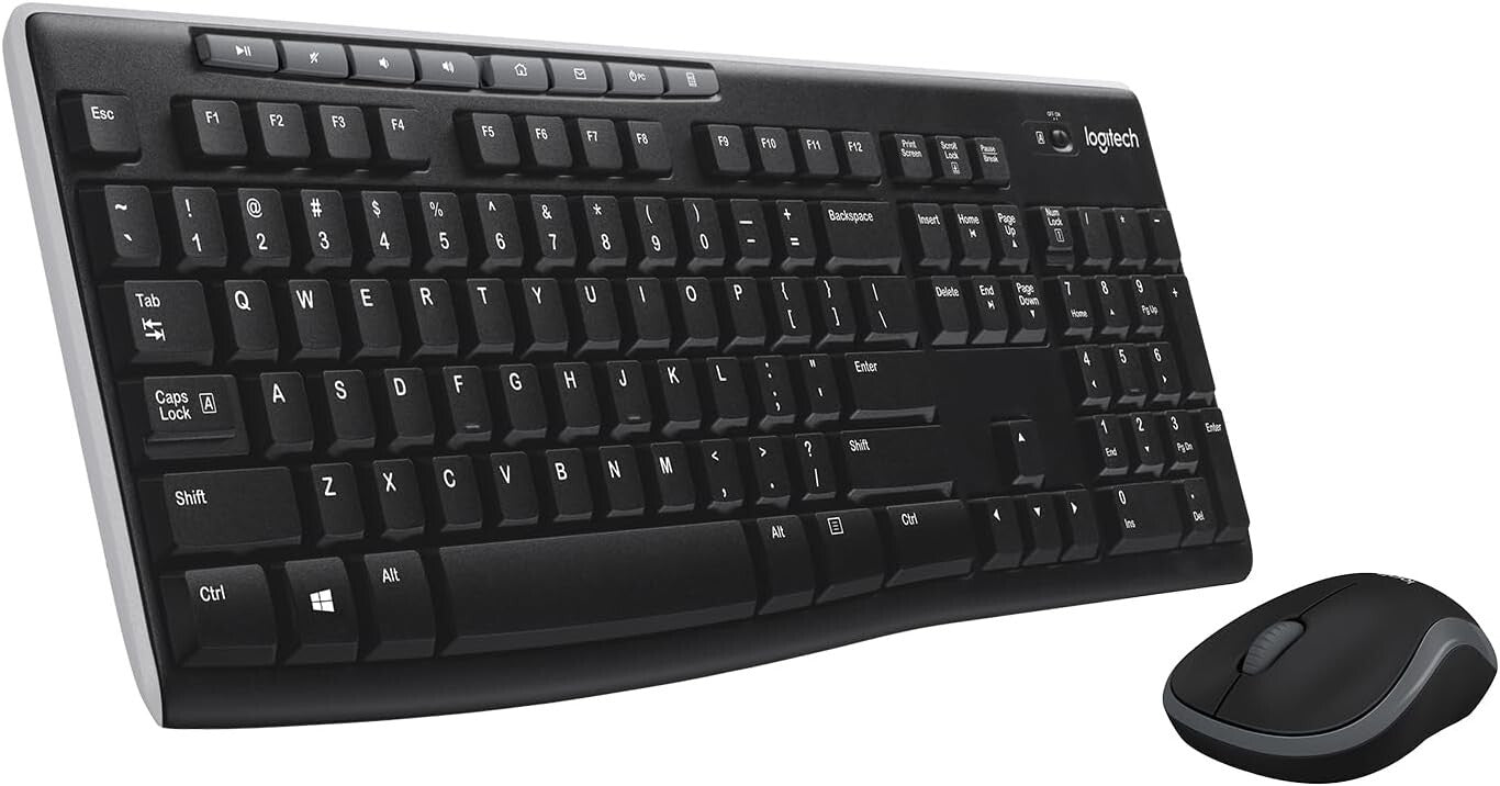 Logitech MK270 Tastatur Maus Set Kabellos 2,4GHz AZERTY FR Schwarz