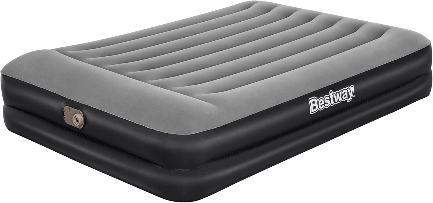 Bestway Luftbett 203x152x46cm mit integrierter Pumpe & Kopfteil â Flocked Top