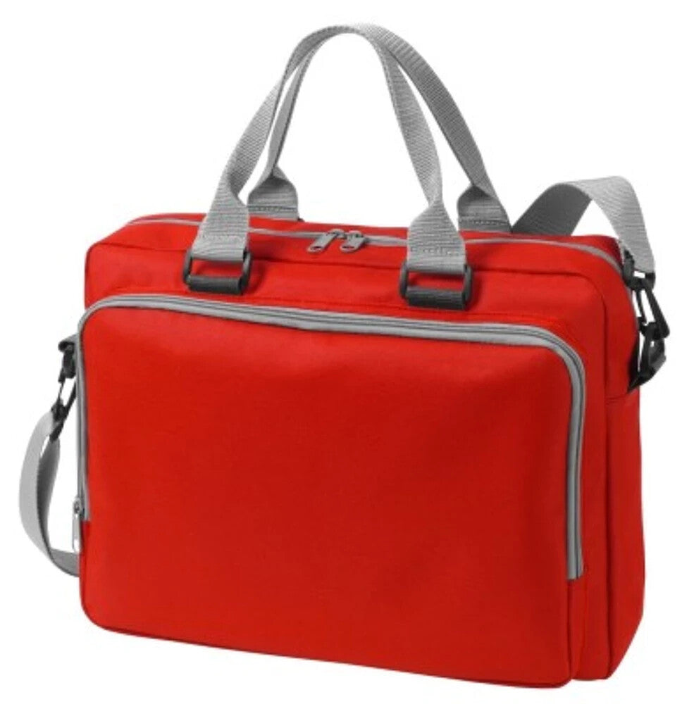 Business Tasche Rot – 38x30cm – Schultergurt & Frontfach mit Organizer