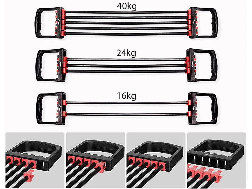 Übungsexpander 5 Widerstandsbänder 16–40kg – Fitnessband Set für Training