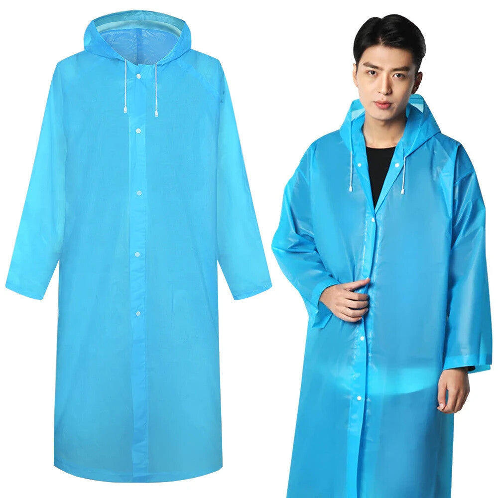 Wasserdicht Regenjacke Raincoat Regenmantel mit Kapuze Regenschutz Regenponcho-