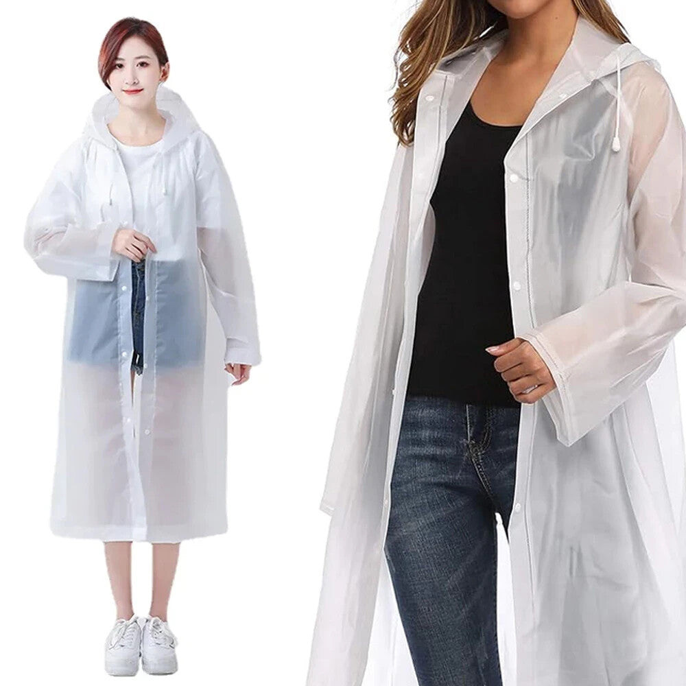 Wasserdicht Regenjacke Raincoat Regenmantel mit Kapuze Regenschutz Regenponcho