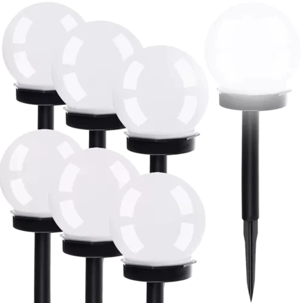 6x Solar Gartenleuchten LED Kugeln IP44 Wetterfest Dämmerungssensor Außen Deko