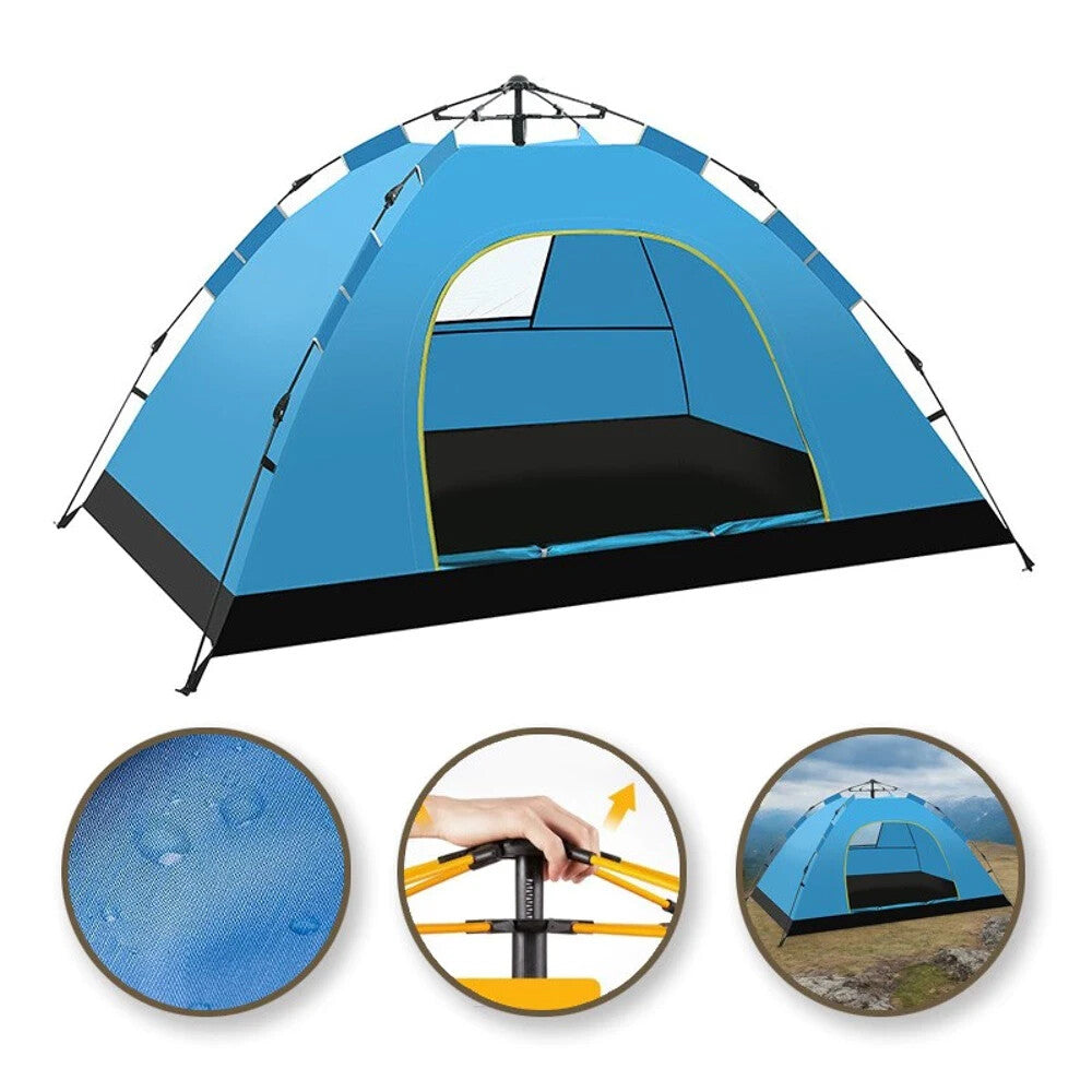Automatisches Pop-Up Campingzelt 2–3 Personen Wasserdicht Blau 200x140x125