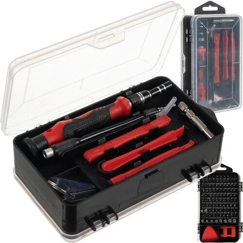 110-tlg. Feinmechanik Werkzeugset mit Koffer – Magnetisierer & Bits