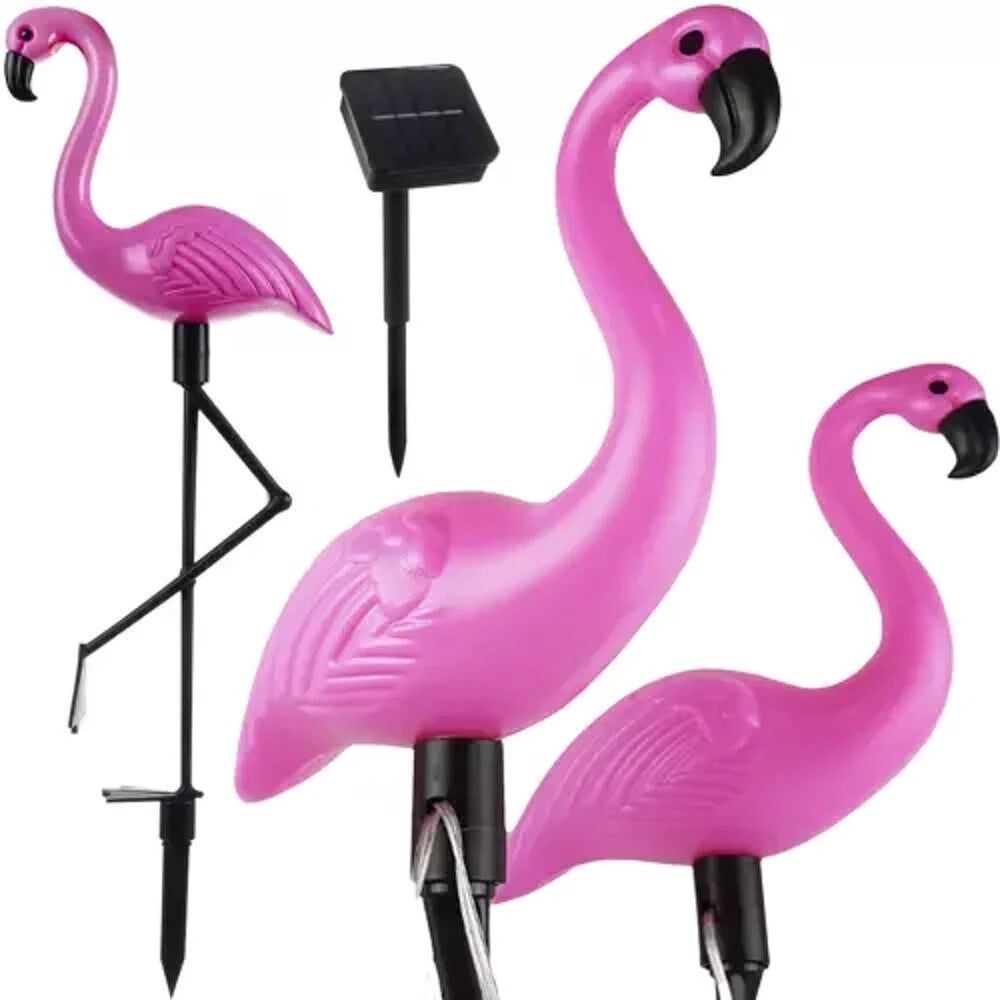 3x Solar Flamingo Gartenleuchte Deko IP44 LED Solarlicht Außenbeleuchtung 🦩🦩🦩
