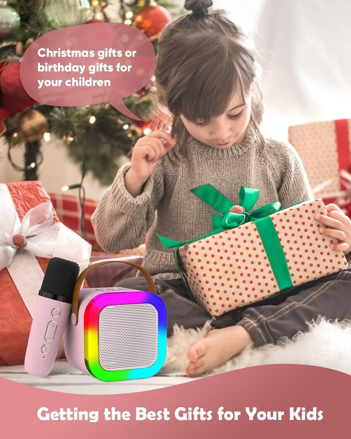 Karaoke Maschine Kinder 4–12 Jahre Bluetooth Mikrofon LED Geburtstag 🎤🎁
🎄✔