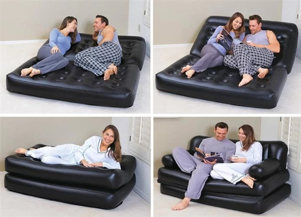 Bestway 75054 Luftbett 5in1 Sofa 188x152 – Aufblasbares Reisebett Camping Couch