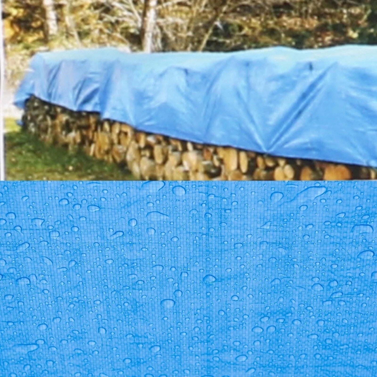 Gewebeplane 3x4 m Blau Abdeckplane Wasserdicht mit Ösen für Holz & Garten