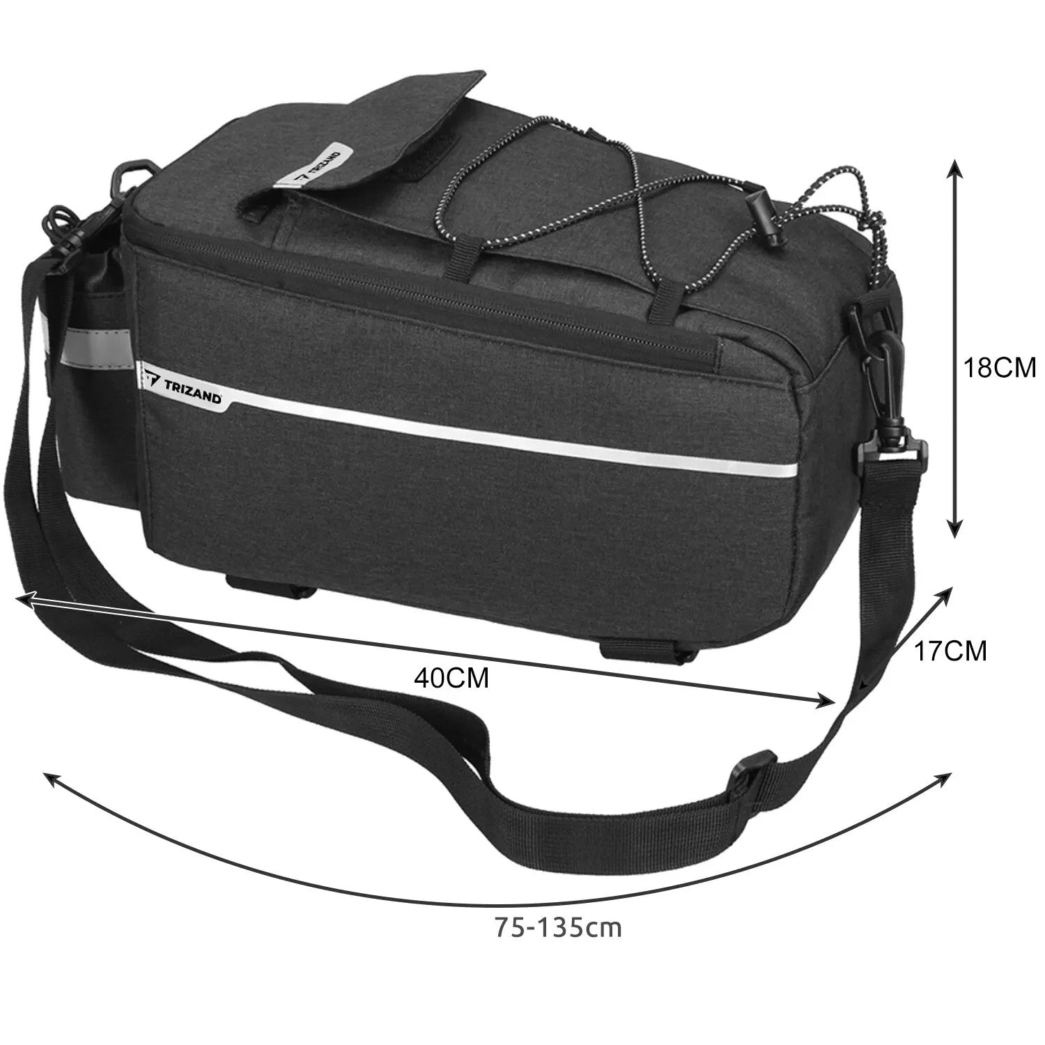 Fahrradtasche Gepäckträger 9L Isolierte Kühltasche mit Schultergurt- Reflektoren
