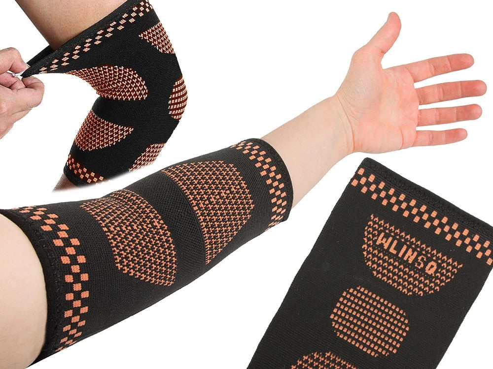 Ellenbogenstütze Ellenbogengelenk Stabilisator Orthese Bandage Schwarz-Orange
