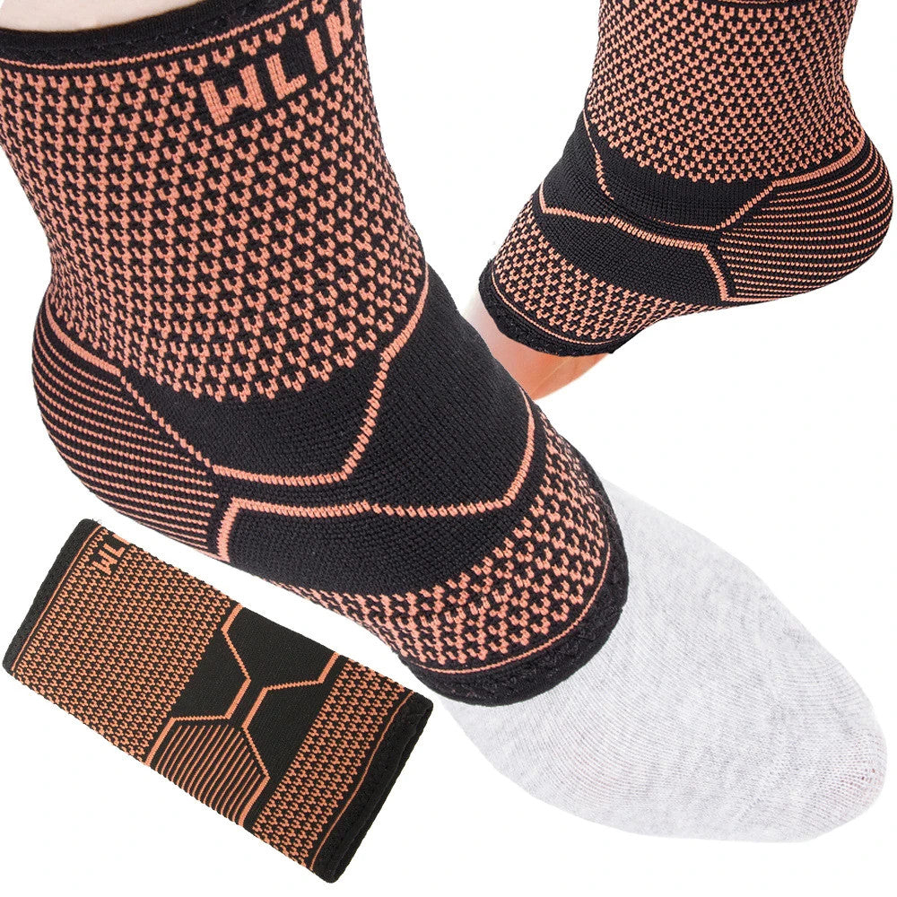 Stabilisator Sprunggelenkstütze Fußorthese Bandage elastisch Schwarz-Orange