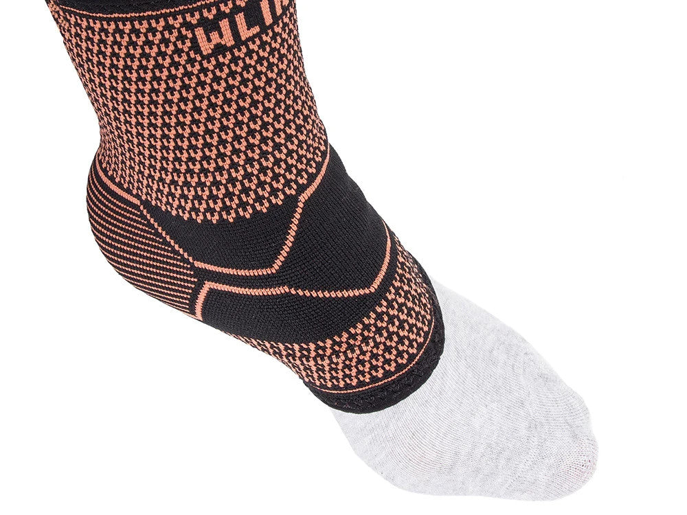 Stabilisator Sprunggelenkstütze Fußorthese Bandage elastisch Schwarz-Orange