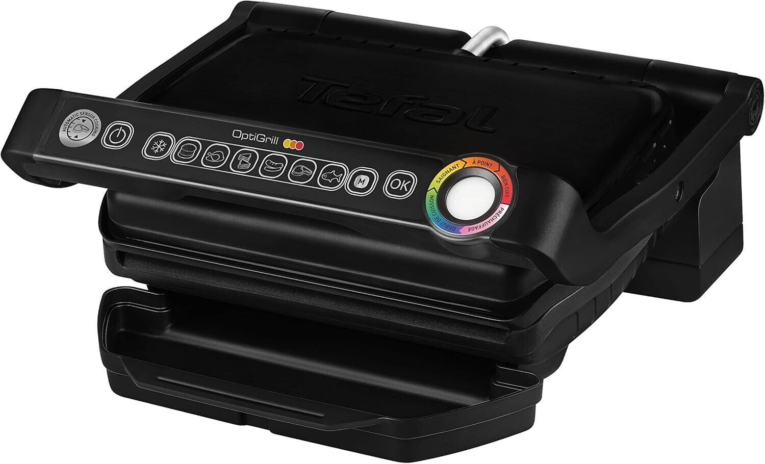 Tefal OptiGrill GC7058 Kontaktgrill 2000W 6 Programme, Garstufenanzeige, Schwarz