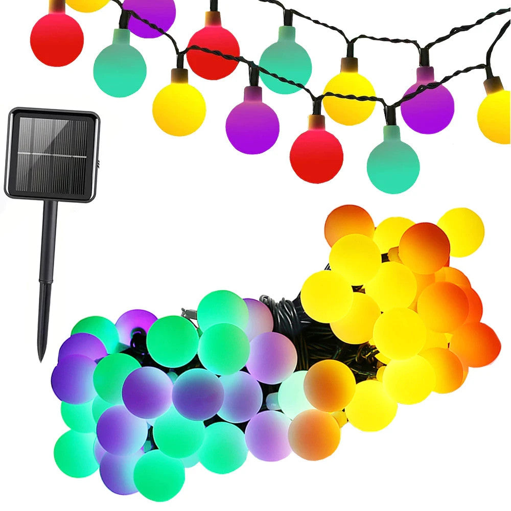 Solar LED Lichterkette Garten 40 LEDs Mehrfarbig Wasserdicht 4,5m mit Solarpanel