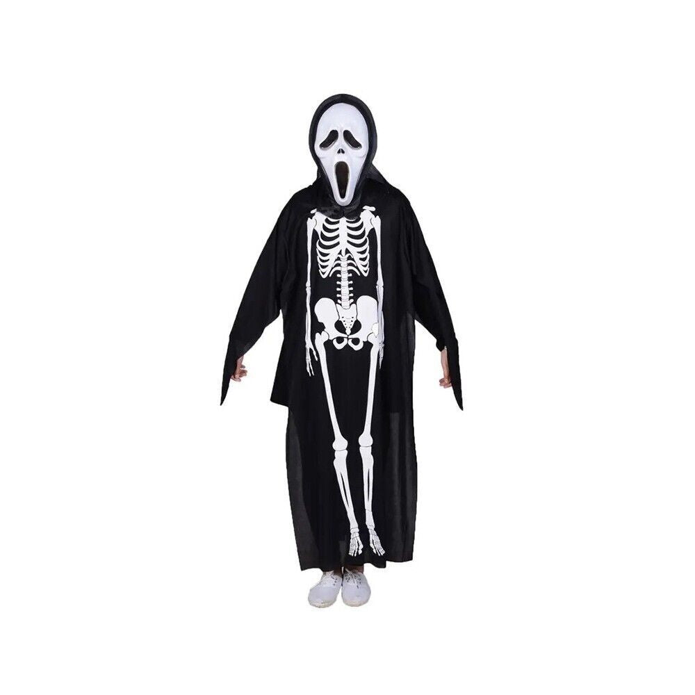 Halloween Skelett Kostüm Damen & Kinder Karneval Verkleidung Jumpsuit Cosplay 👻